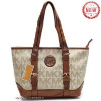 michael kors logo groot khaki bakken Tassen Outlet b265y700